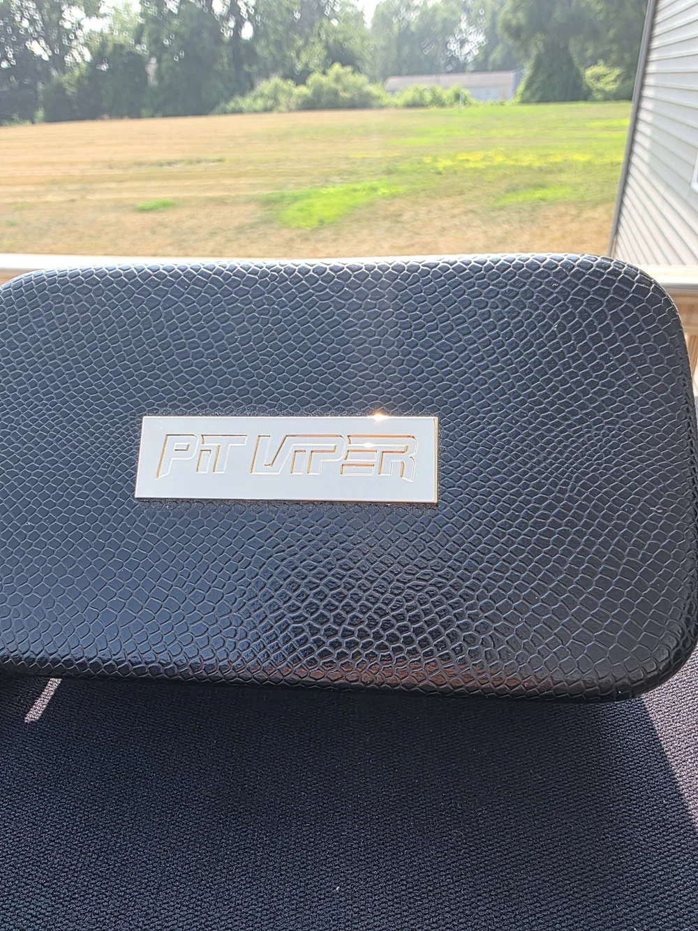 Pit Viper Black Textured Reptile-Style Accessory Case with Silver Logo
